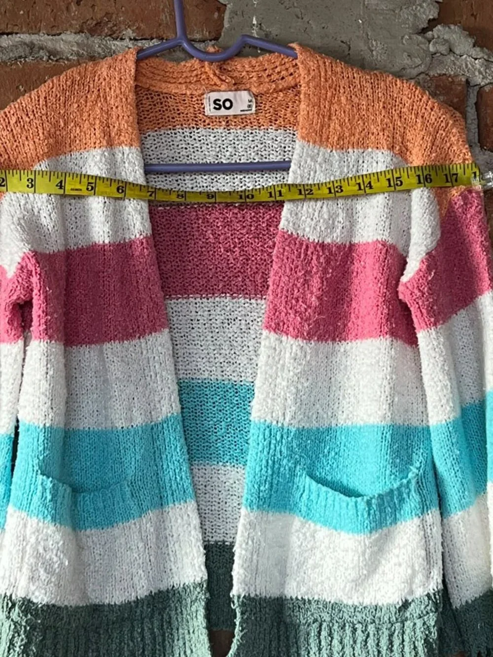 Authentic American Heritage Striped Open Front Cardigan Multicolor Knit Sz L M